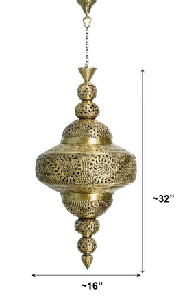 Moroccan Style Royal Brass Pendant Light dimensions