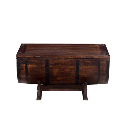 Barrel Drum coffee table with storage front view