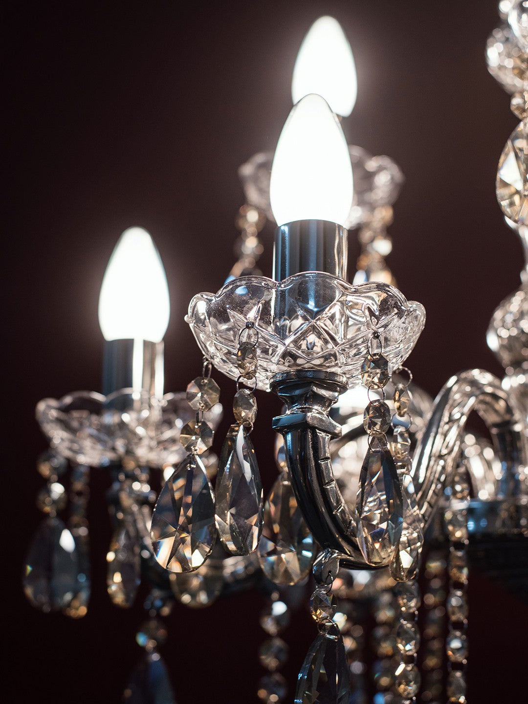 SZ Silver 18 Light Brass Crystal Chandelier