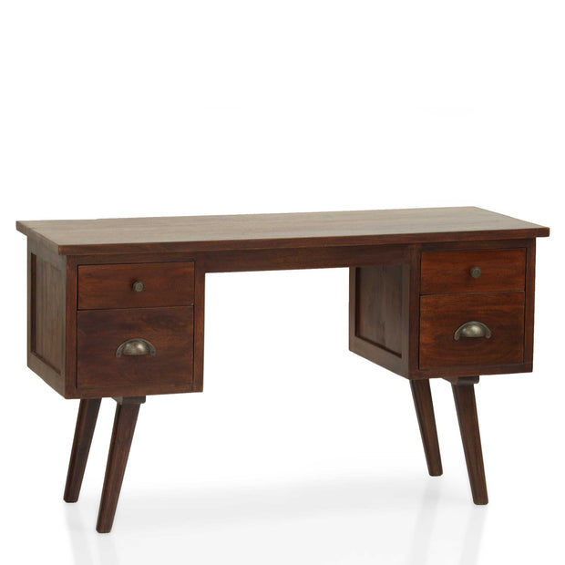 Prague Study Table - Mahogany in white background