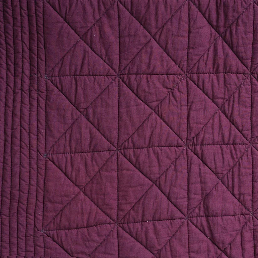 Plum colour machine quilted Throw blanket, 100% cotton, 50X60 inches