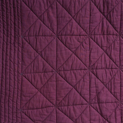 Plum colour machine quilted Throw blanket, 100% cotton, 50X60 inches