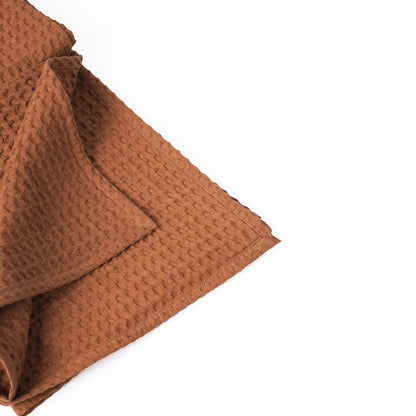 Brown or Burnt sienna waffle Throw blanket, 100% cotton, 50X60 inches