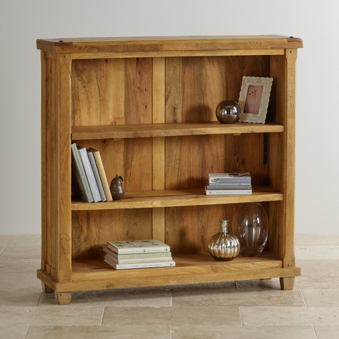 3 Open Shelf Bookcase in Mango Natural Finish