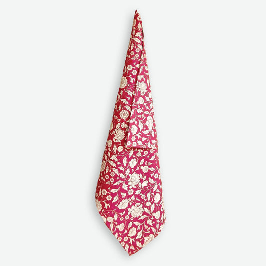 Kalamkari Marsala Cotton Kitchen Towel Set – Vibrant Red Floral