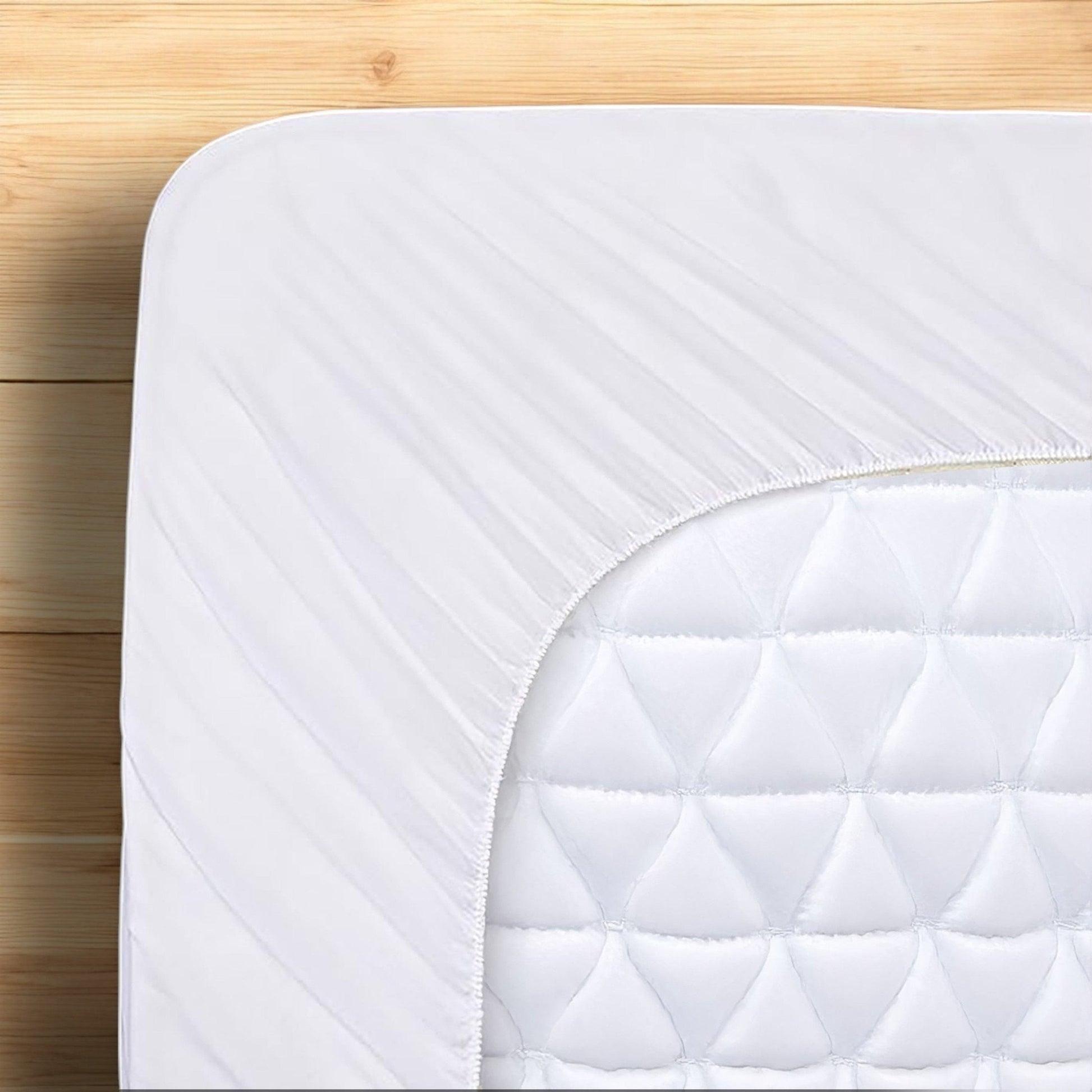 Premium White Quilted Cotton Mattress Protector – Breathable Waterproof