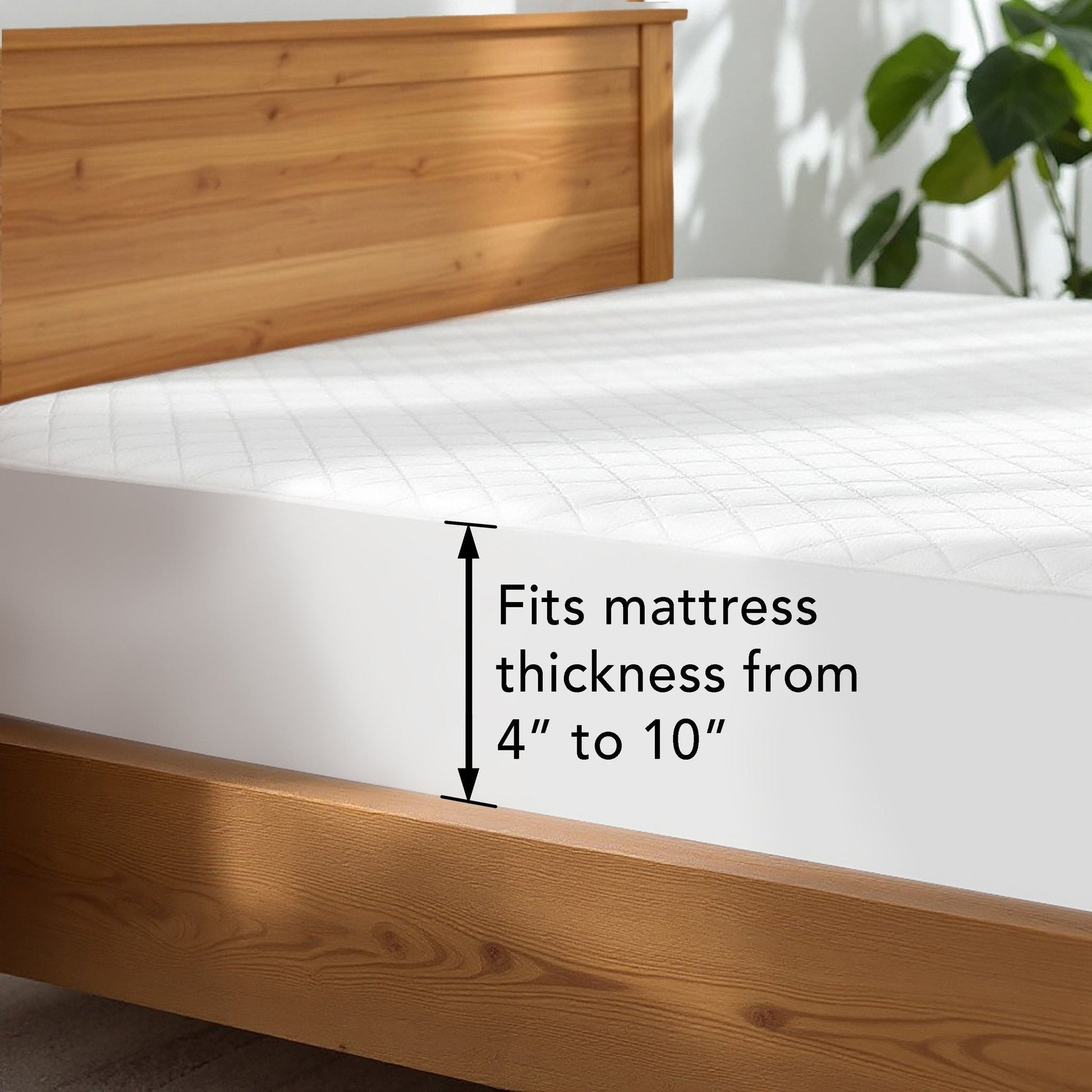 Premium White Quilted Cotton Mattress Protector – Breathable Waterproof