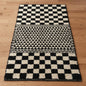 Checkerboard Patterned Area Rug With Geometric Design