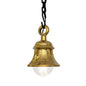 Handcrafted Brass Temple Bell Hanging Light – Medium Reddish Gold