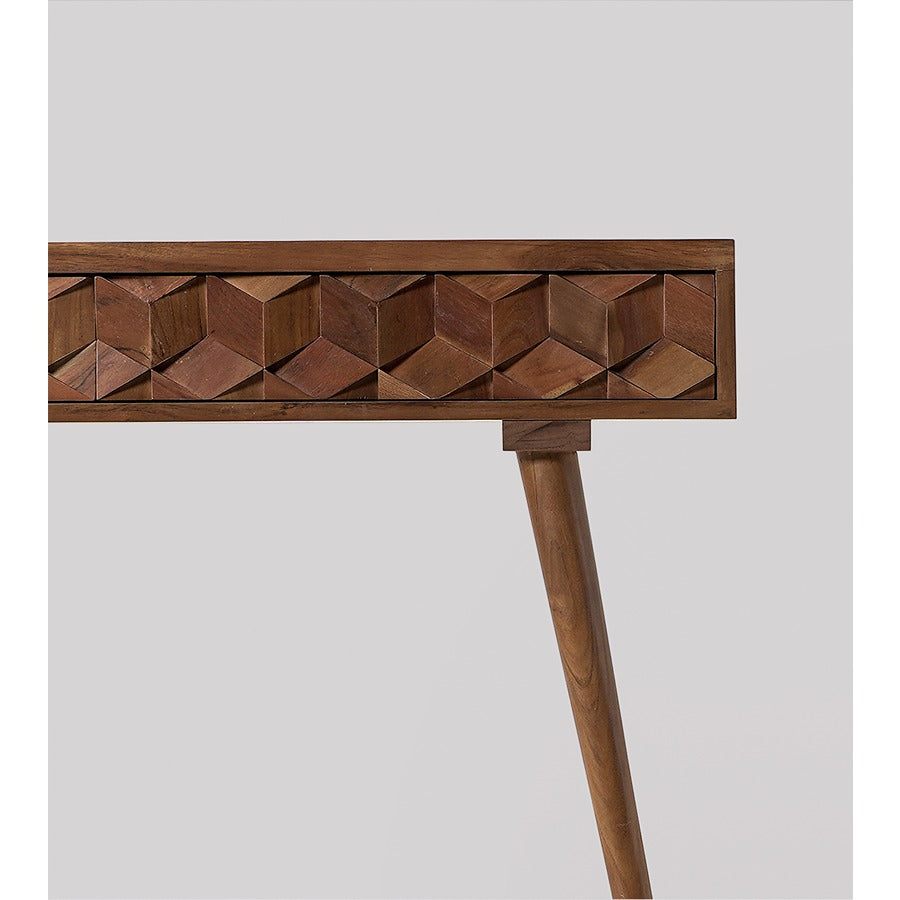 Geometric Acacia Console Table