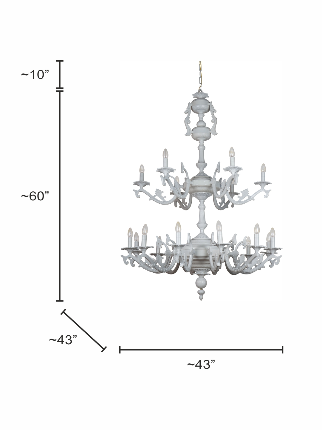 Curated chandelier dimensions