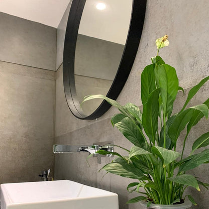 Modern Hanging Leather Mirror