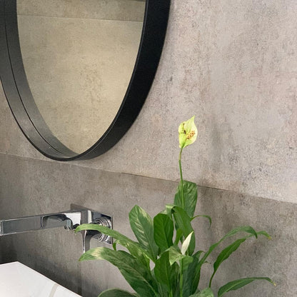 Modern Hanging Leather Mirror