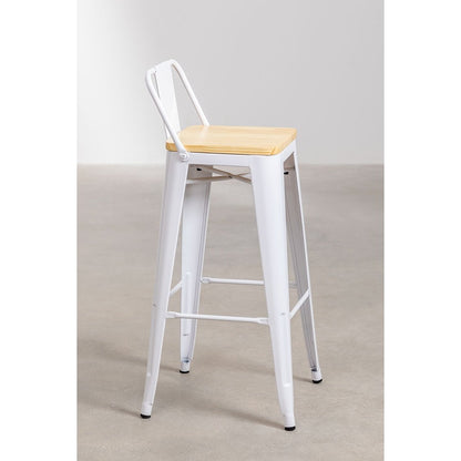 High Stool with Backrest