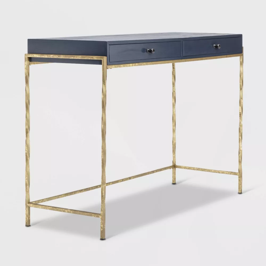 Navy Blue/Gold Console Table