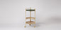 Nox Elegant Green Marble Bar Trolley with Steel Frame and Smooth Wheels