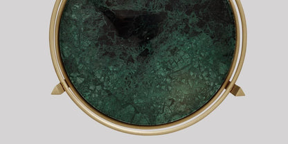 Nox Elegant Green Marble Bar Trolley with Steel Frame and Smooth Wheels