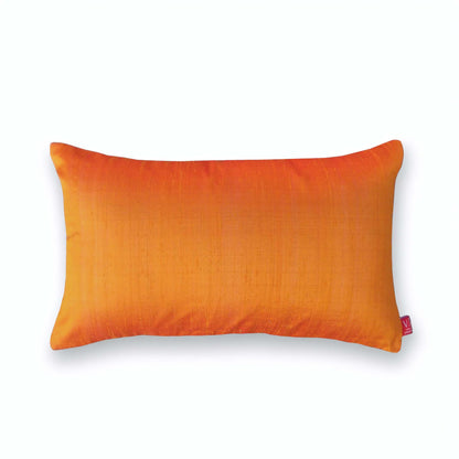 Tangerine Pure Dupioni Silk Cushion Cover | Reversible | Concealed Zip | 3 Sizes