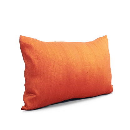 Tangerine Pure Dupioni Silk Cushion Cover | Reversible | Concealed Zip | 3 Sizes