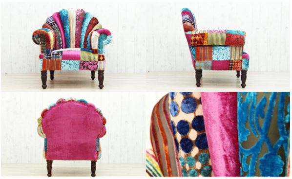 Peacock sofa single seater multi angle view