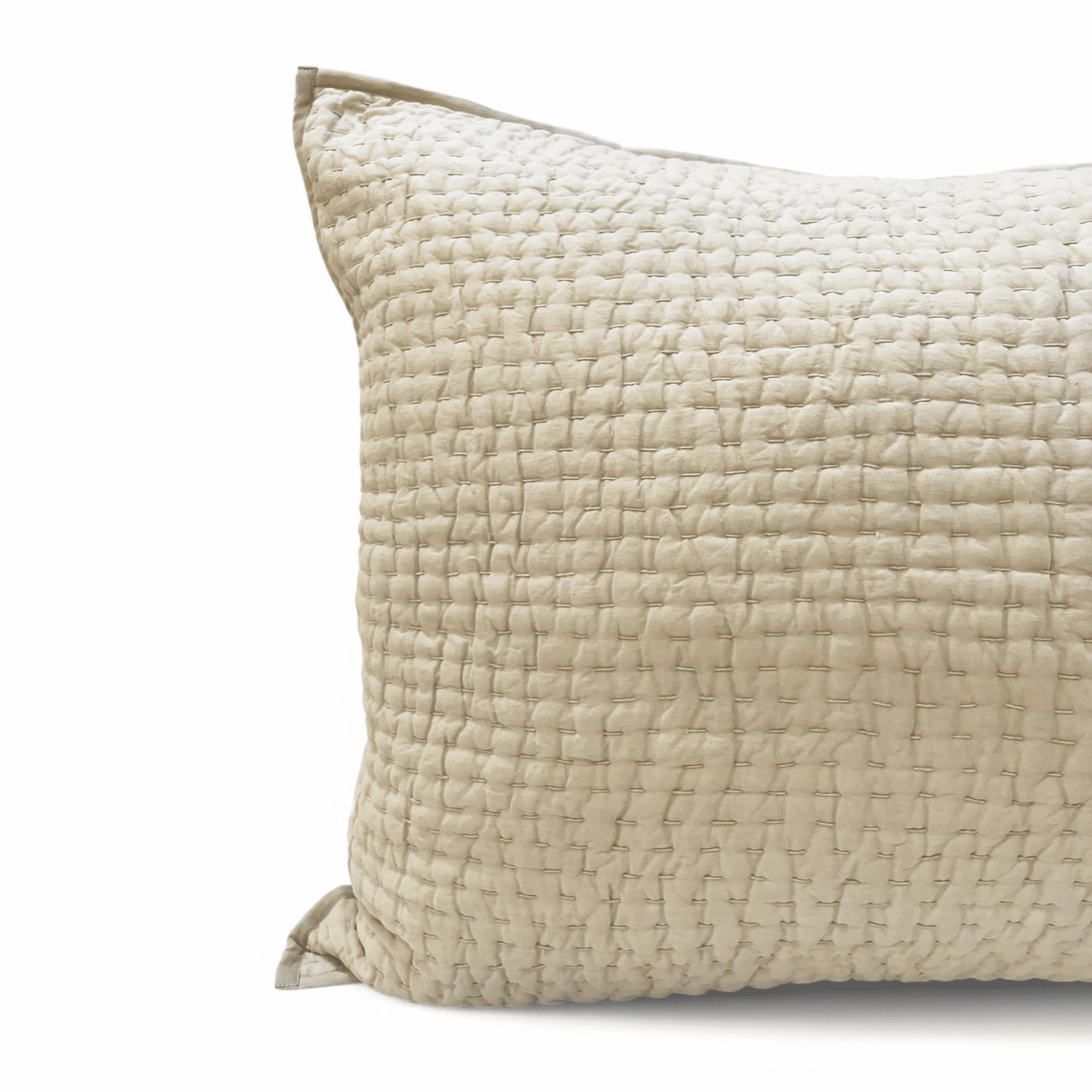 Sandstone Handmade Kantha Cotton Quilted Pillow Cases Multiple Sizes