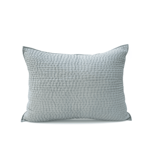 Duck Egg Kantha Quilted Cotton Pillow Cases – Soft, Multiple Sizes
