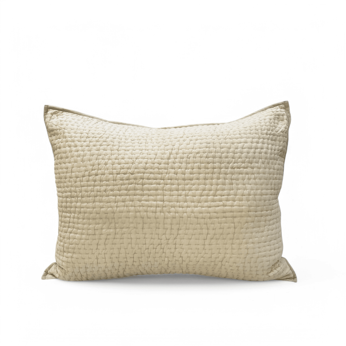 Sandstone Kantha Cotton Quilted Bed Set | Stripe Pattern | Handmade | Twin, Queen & King