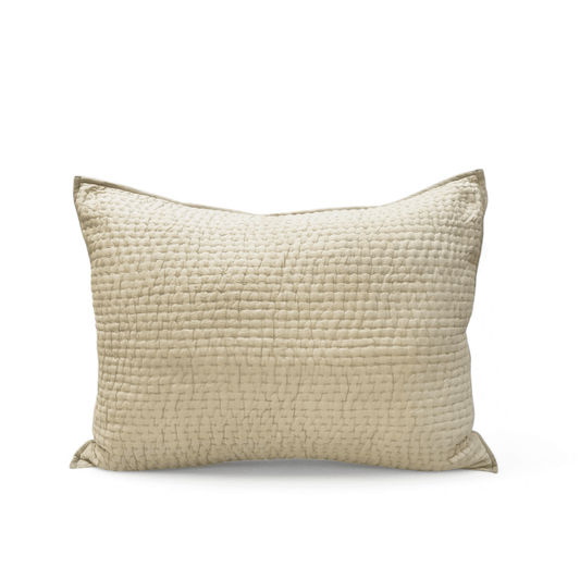 Sandstone Handmade Kantha Cotton Quilted Pillow Cases Multiple Sizes