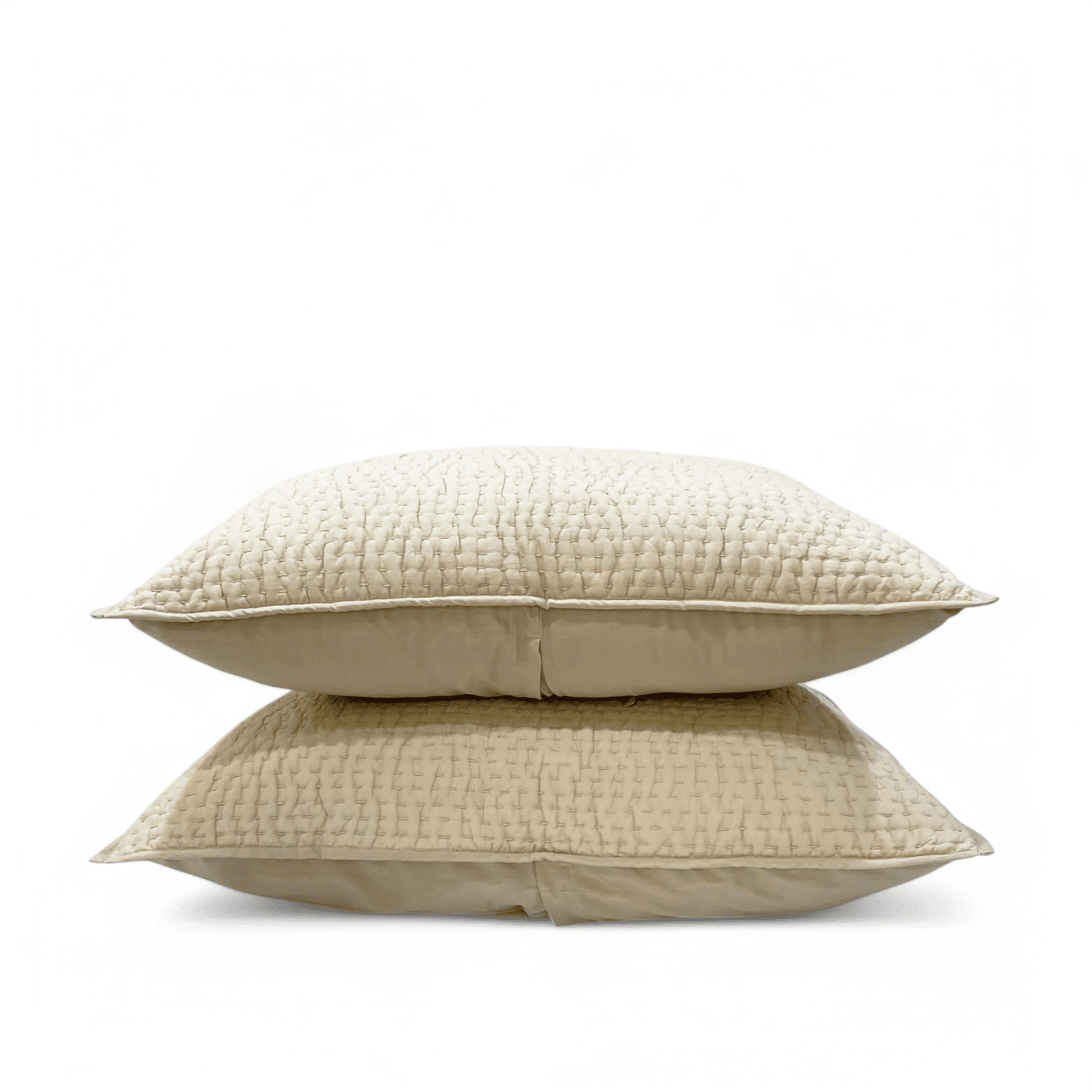 Sandstone Handmade Kantha Cotton Quilted Pillow Cases Multiple Sizes