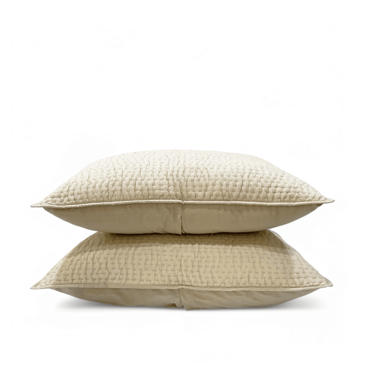 Sandstone Kantha Cotton Quilted Pillow Cases | Handmade | Multiple Sizes
