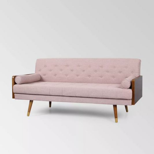 Pink Mid Century Modern Sofa