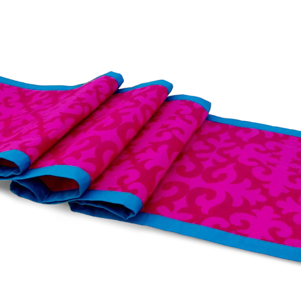 SHYRDAK - Hot Pink printed cotton Bed runner set - King / Queen / Twin Size