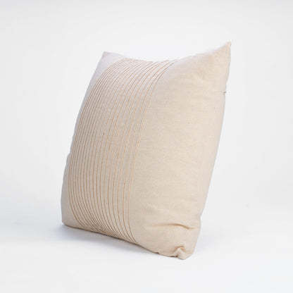 Amour Solid Beige Linen Pillow Cover | Pin Tuck Detail | 16×16 & 18×18 inches