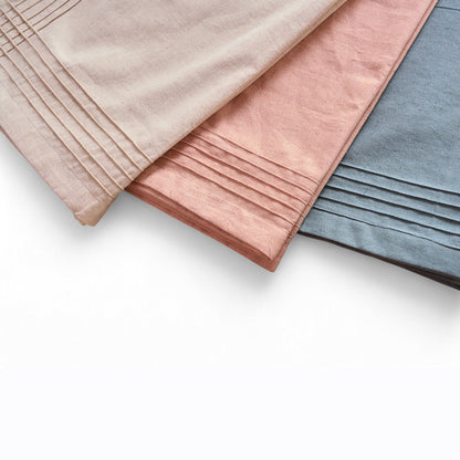 Amour Solid Beige Linen Tablecloth | Pintuck Border | 3 Sizes incl. Round