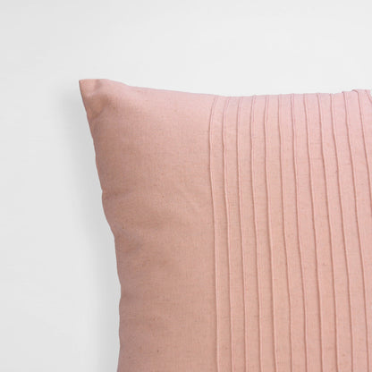 AMOUR Blush Linen Pillow Cover with Pin Tuck Detail