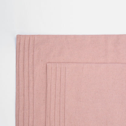 Amour Solid Blush Linen Placemat | Pintuck Border | 13 × 19 inches | Sets of 2, 4 & 6