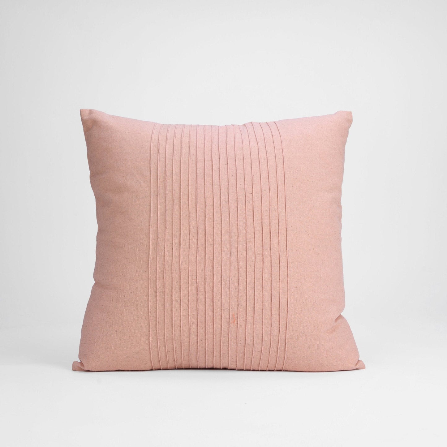 AMOUR Blush Linen Pillow Cover with Pin Tuck Detail
