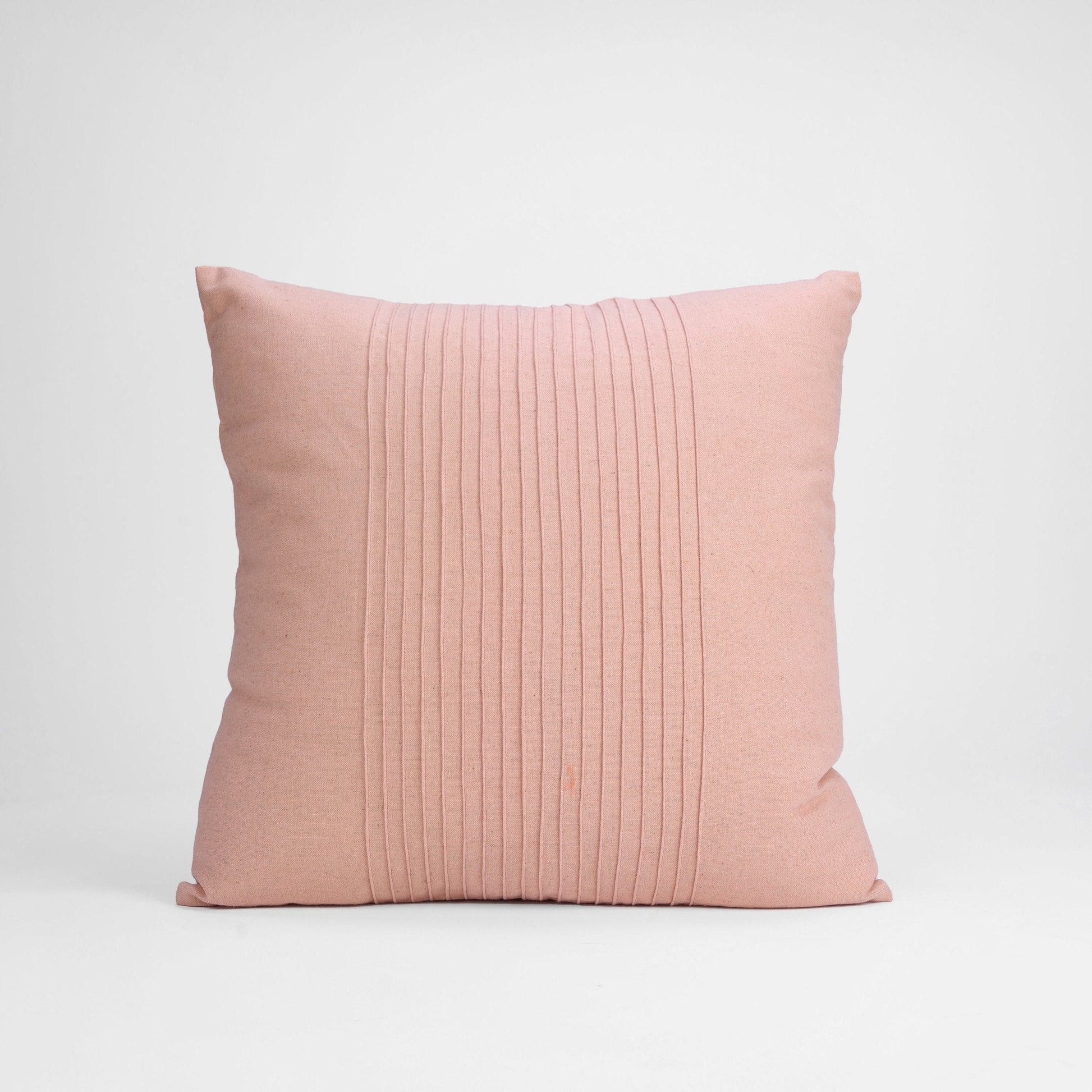 AMOUR Blush Linen Pillow Cover with Pin Tuck Detail
