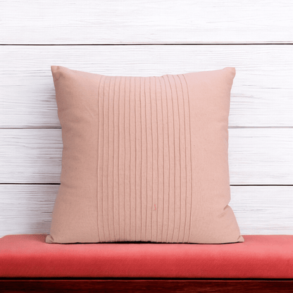 AMOUR Blush Linen Pillow Cover with Pin Tuck Detail