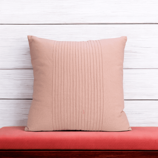 AMOUR Blush Linen Pillow Cover with Pin Tuck Detail