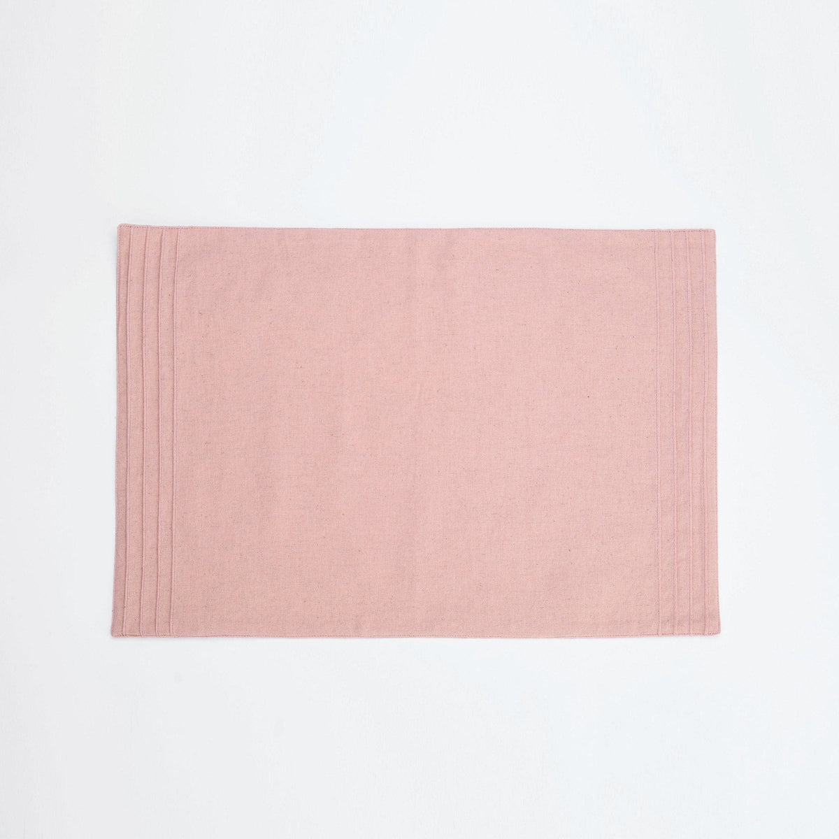 Amour Solid Blush Linen Placemat | Pintuck Border | 13 × 19 inches | Sets of 2, 4 & 6