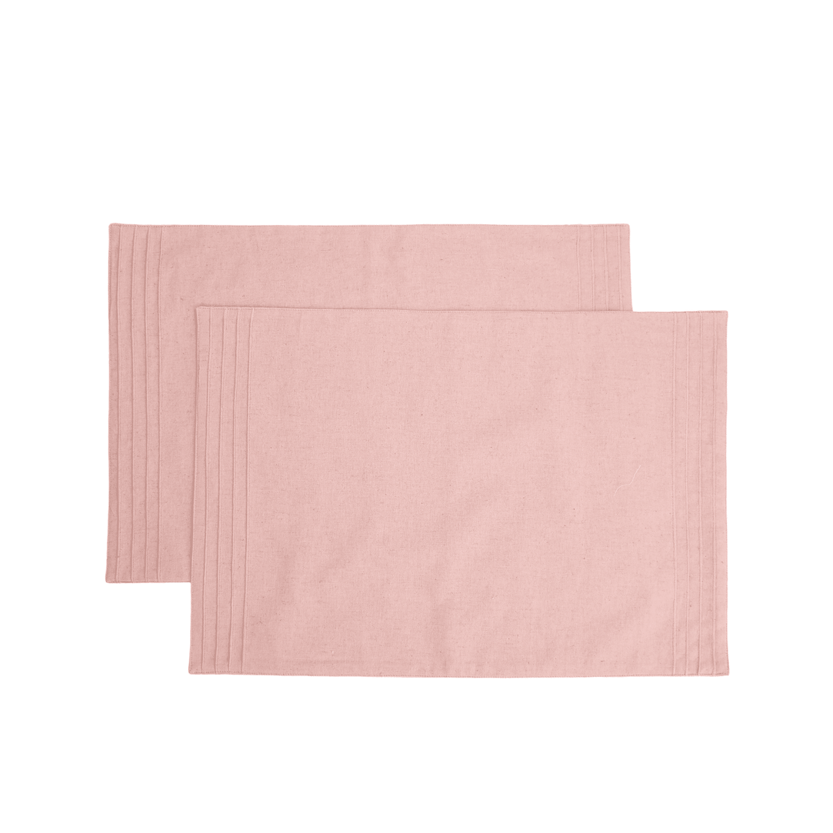 Amour Solid Blush Linen Placemat | Pintuck Border | 13 × 19 inches | Sets of 2, 4 & 6