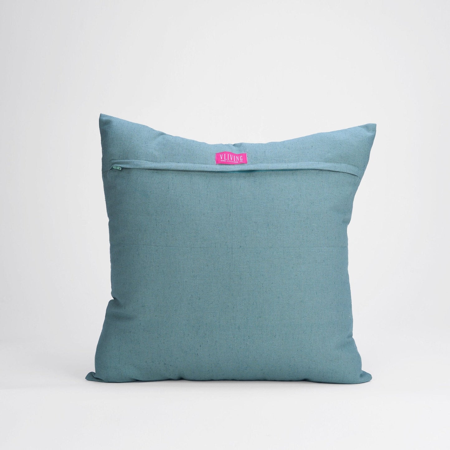 Amour Duck Egg Linen Pillow Cover with Pin Tuck Detail