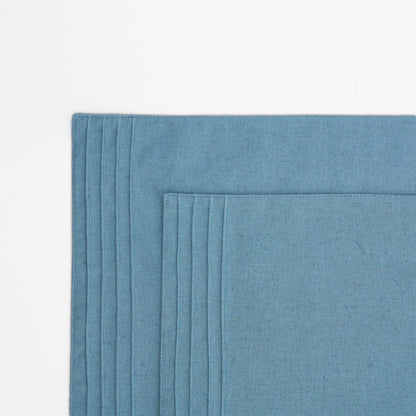 Amour Solid Duck Egg Linen Placemat | Pintuck Border | 13 × 19 inches | Sets of 2, 4 & 6
