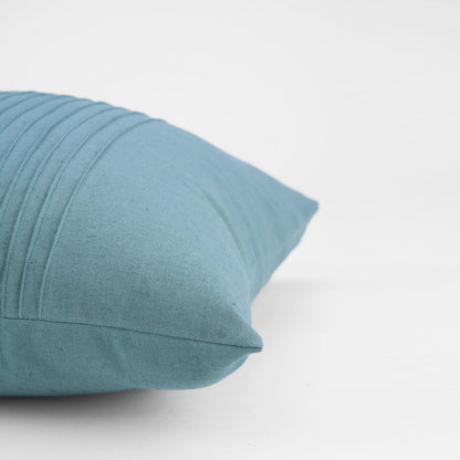 Amour Duck Egg Linen Pillow Cover with Pin Tuck Detail