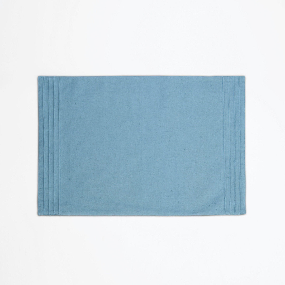 Amour Solid Duck Egg Linen Placemat | Pintuck Border | 13 × 19 inches | Sets of 2, 4 & 6