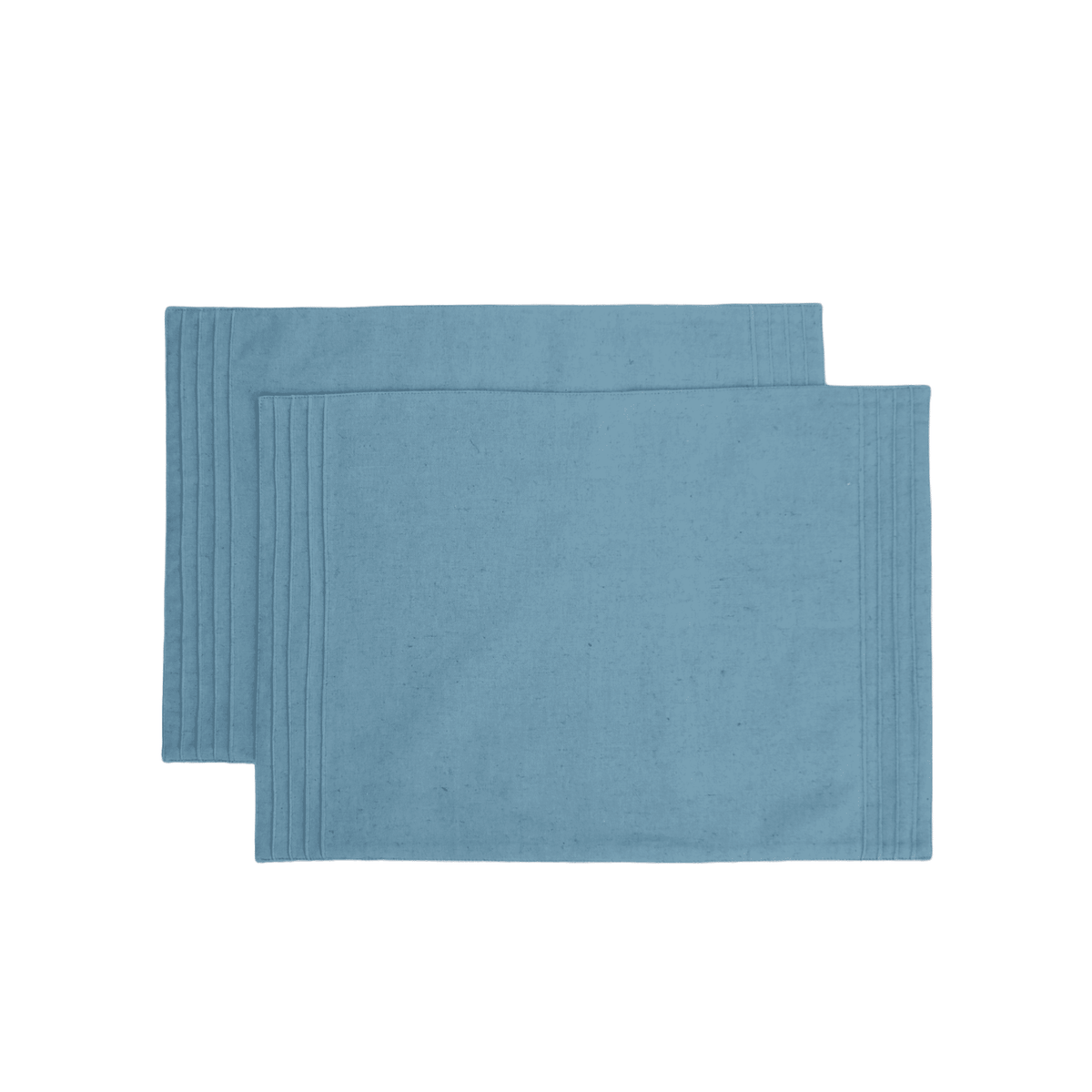 Amour Solid Duck Egg Linen Placemat | Pintuck Border | 13 × 19 inches | Sets of 2, 4 & 6