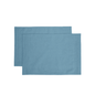 Amour Solid Duck Egg Linen Placemat | Pintuck Border | 13 × 19 inches | Sets of 2, 4 & 6