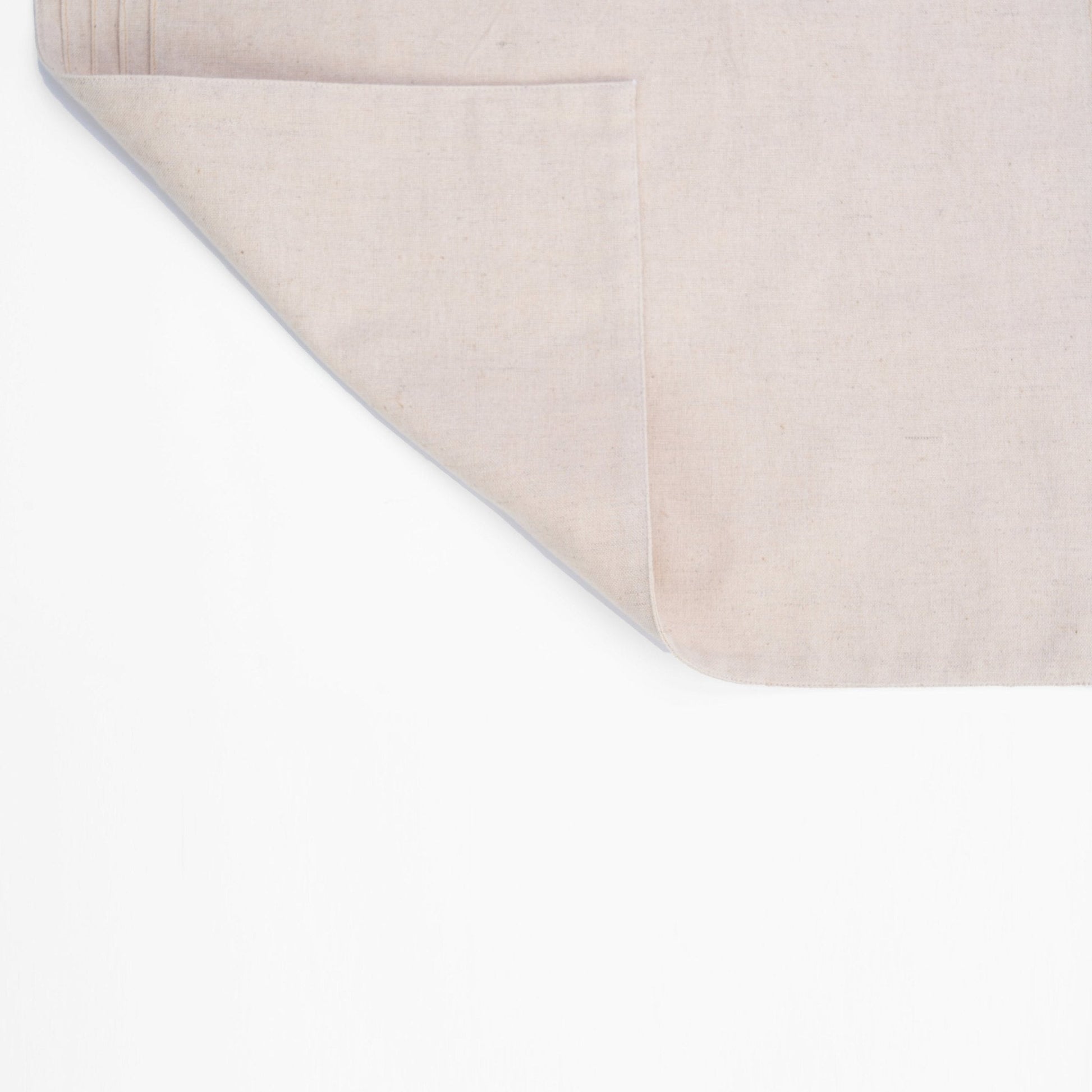 AMOUR Beige Linen-Cotton Placemat with Pintuck Border 13x19 Inch Set