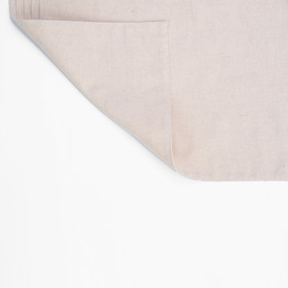 AMOUR Beige Linen-Cotton Placemat with Pintuck Border 13x19 Inch Set